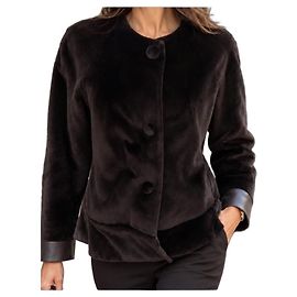 Chaqueta de visón rapado Sprung Frères Marrón oscuro