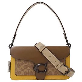 Coach Tabby Signature Lederhandtasche Braun Gelb