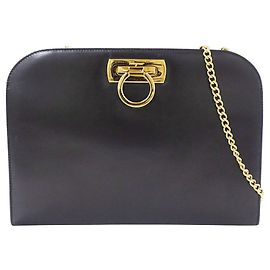 Salvatore Ferragamo Black Leather Handbag Black