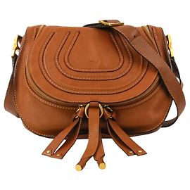 Bolsa de Ombro em Couro Chloé Chloe Marcie Marrom
