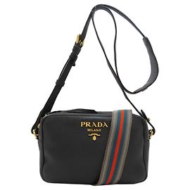 Prada 1BH093 Logo Shoulder Bag Black