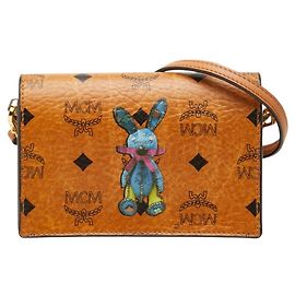 Bolsa Tiracolo MCM Rabbit Visetos Marrom