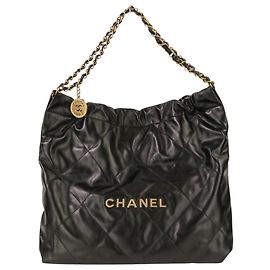 Chanel Small Matelassé Chain Shoulder Bag Black