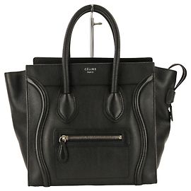 Céline CELINE Luggage Micro Shopper Tote Bag Noir