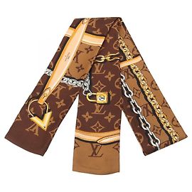 Louis Vuitton Bandeau Monogram Confidential Marron Scarf Marron Multicolore Monogramme