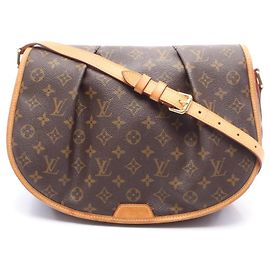 Louis Vuitton Menilmontant MM Monogram Shoulder Bag Brown Monogram