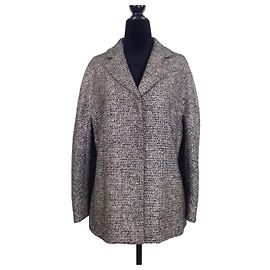 Salvatore Ferragamo Veste Marron Chiné Doré Gris
