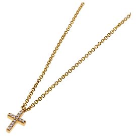 Autre Marque Collar Tiffany Metro Cross de Diamantes en Oro Rosa 18K Otro