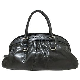 Dolce & Gabbana Miss Romantique Shirred Leather Handbag Black