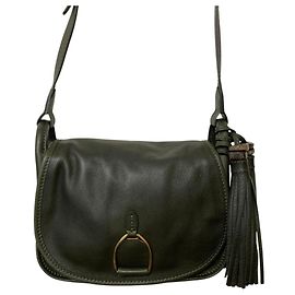 Bolsa de ombro em couro verde escuro Ralph Lauren Verde escuro