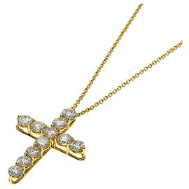 Autre Marque Collier Croix Large Tiffany & Co. avec Diamants en Or Jaune 18K Autre