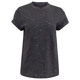 T-shirt à manches courtes et col rond Brunello Cucinelli en coton gris Gris