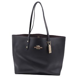 Coach Town Shopper aus schwarzem Narbenleder Schwarz