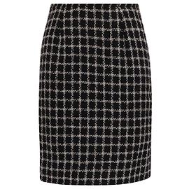 Saia lápis comprimento joelho Gianni Versace em tweed preto Preto