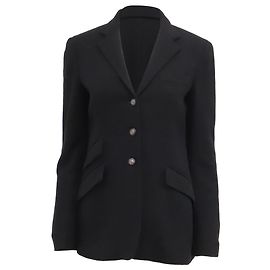 Ralph Lauren einreihiger Blazer aus schwarzer Wolle Schwarz