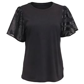 Blusa de mangas acampanadas Michael Kors en algodón negro Negro