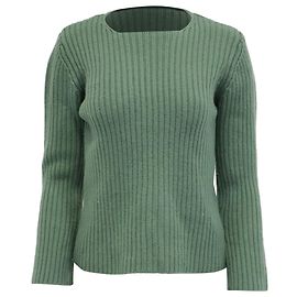 Pull en maille à col carré et manches longues Theory en laine verte Vert Vert olive