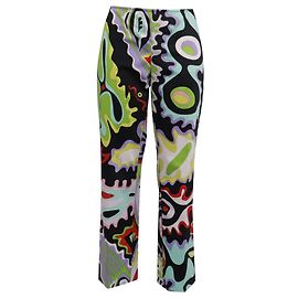 Calças com estampado abstrato Emilio Pucci em algodão multicolorido Multicor