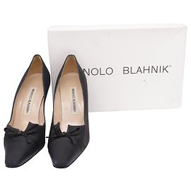 Sapatos Slingback Manolo Blahnik em couro preto Outro Impressão em python