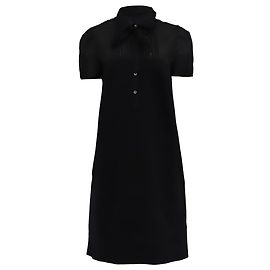 Robe midi à col Theory en viscose noire Noir