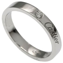 Anel Cartier C com 1P Diamante em Platina Outro
