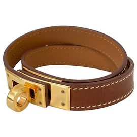 Hermès Kelly Bangle Double Tour Armband Braun