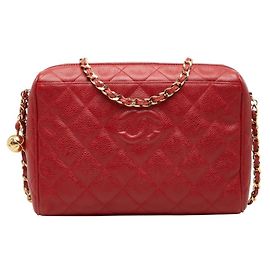 Bolso de hombro y bandolera con cadena Chanel Matelassé Coco Mark Roja