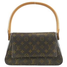 Bolso de hombro Mini Looping Monogram Louis Vuitton Castaño