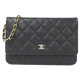 Portafoglio a catena/spalla Chanel Timeless Classic Line Nero Bordò