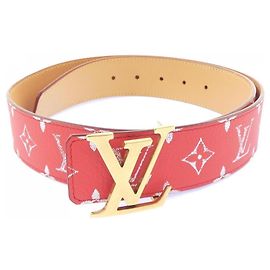 Louis Vuitton LV Initials 40mm Reversible Belt Red Beige