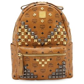 MCM Visetos Glam Backpack Brown