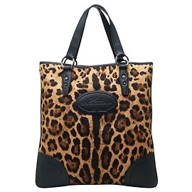 Saco Tote Dolce & Gabbana com Estampa de Leopardo Preto Bege