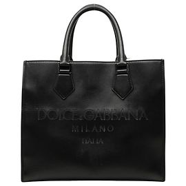 Dolce & Gabbana Handtasche aus schwarzem Leder Schwarz