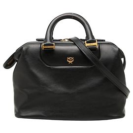 MCM Handtasche aus schwarzem Leder Schwarz
