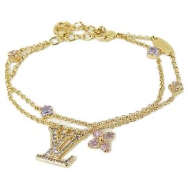 Bracelete Louis Vuitton Lady Rosa Dourado Roxo