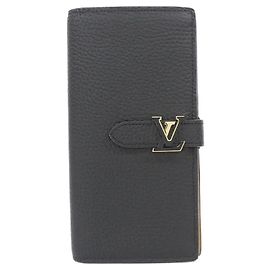 Louis Vuitton Taurillon LV Vertical Wallet Black