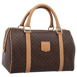 Céline Celine Boston Triomphe XL Coated Canvas Small Marron