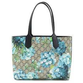 Gucci GG Blooms Supreme Wendbare Tote Bag Blau Mehrfarben Beige Marineblau