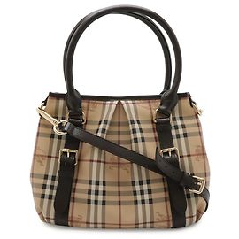 Saco Tote/Ombro Burberry Nova Check Preto Bege Bordeaux Castanho escuro