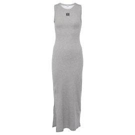 Loewe graues ärmelloses Maxi-Kleid in Rippstrick Grau