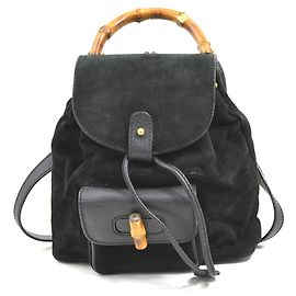 Gucci Bamboo Suede Backpack Black