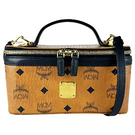Borsa a tracolla in pelle MCM Marrone Nero