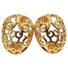 Yves Saint Laurent Clip-On-Ohrringe goldfarben Filigran Golden