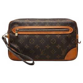 Louis Vuitton Monogram Marly Dragonne GM Clutch Bag Brown