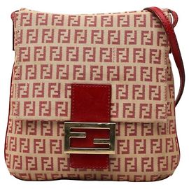 Borsa a tracolla Fendi Zucchino Rosso Beige