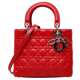 Bolsa Christian Dior Lady Dior Cannage Vermelho