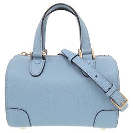 Valextra Babila Micro V5L30 Leather Handbag Blue