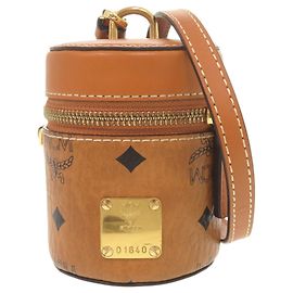 MCM Visetos Brown Mini Shoulder Bag Marrone
