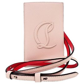 Saco de Ombro para Telemóvel Christian Louboutin By My Side Rosa Vermelho