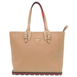 Sac cabas Christian Louboutin KABIKER en cuir beige Beige